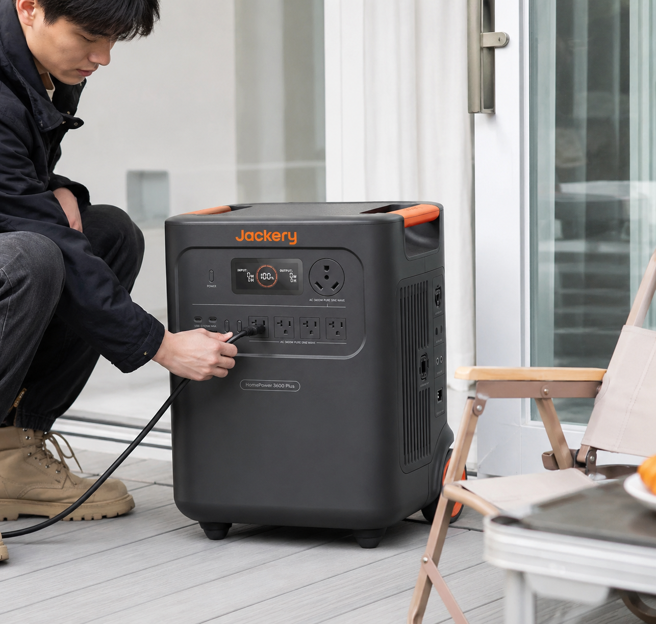 Jackery HomePower 3600 Plus Amazon listing with two 200W solar panels