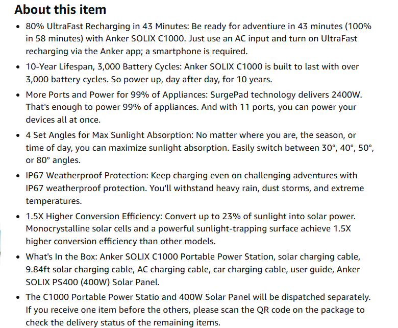 Anker SOLIX C1000 reliable and long lasting battery graphic