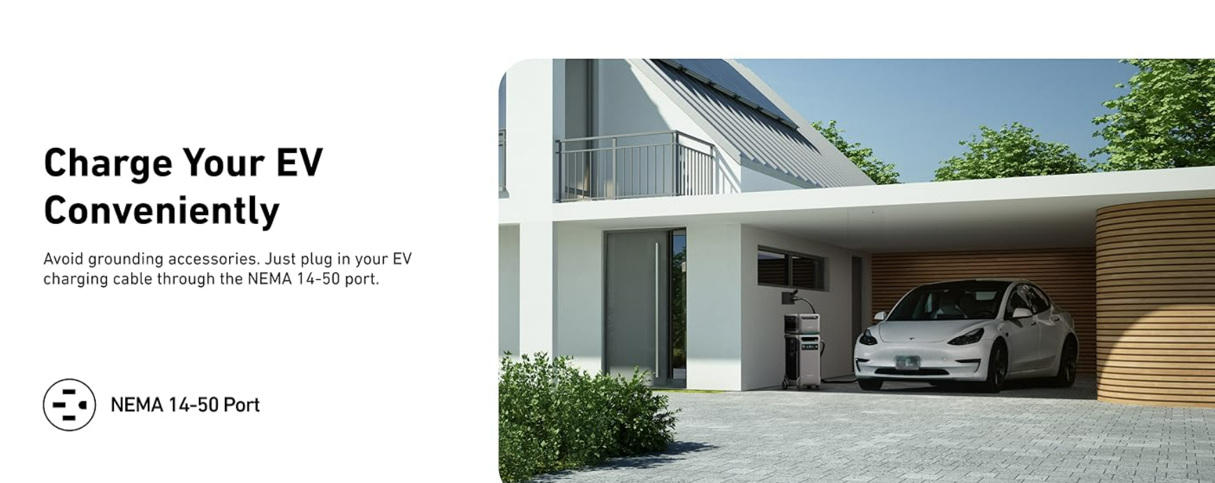 Anker SOLIX F3800 EV charging setup using NEMA 14-50 port