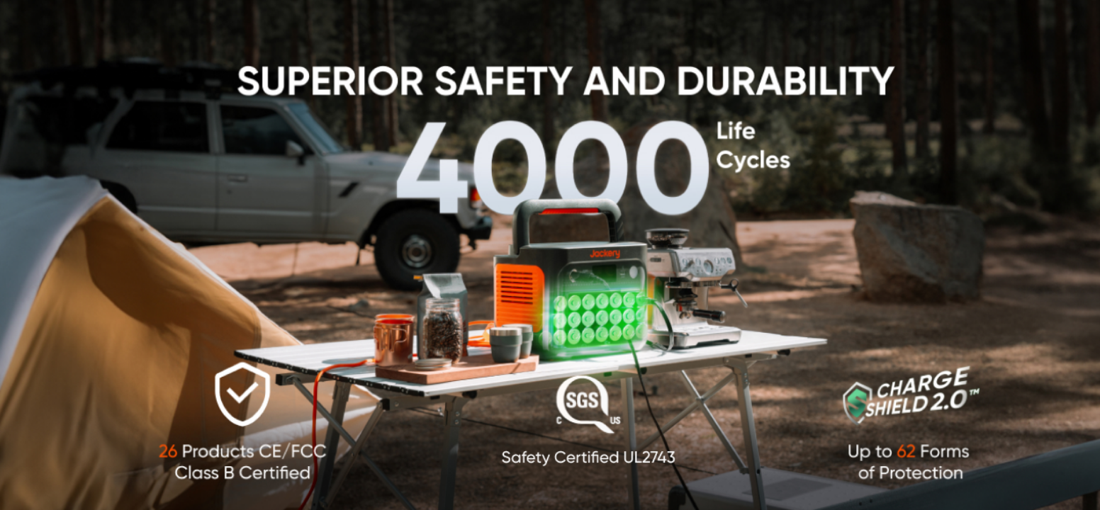 Jackery Explorer 1000 v2 4000 life cycles battery durability graphic