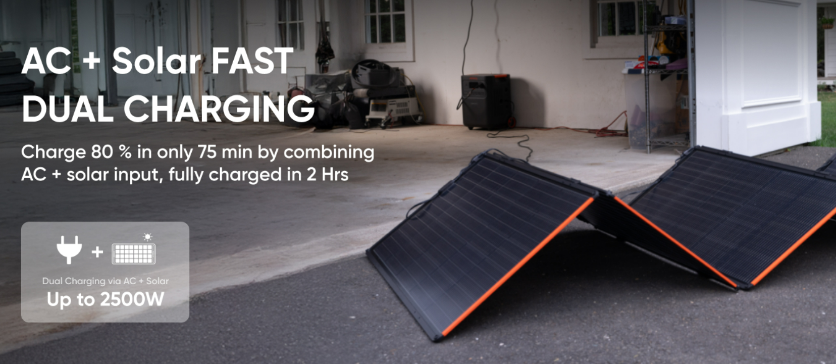 Jackery HomePower 3600 Plus AC and solar fast dual charging setup