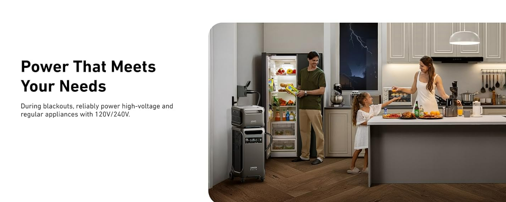 Anker SOLIX F3800 supporting household needs during blackout use