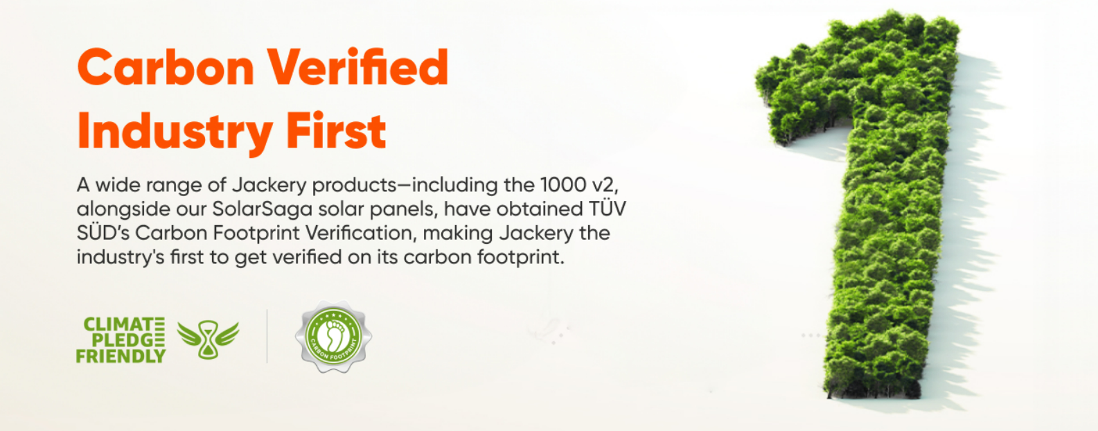 Jackery 1000 v2 carbon verification and sustainability graphic